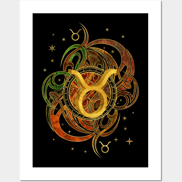 Taurus Zodiac Sign Earth element Wall Art by Nartissima